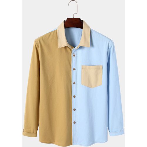 Chemise à blocs de couleurs à poche - SHEIN - Modalova