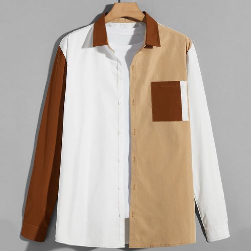 Chemise à poche à blocs de couleurs - SHEIN - Modalova