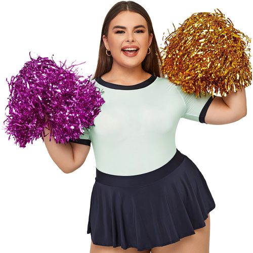 Body Costume de cheerleader à blocs de couleurs avec jupe - SHEIN - Modalova