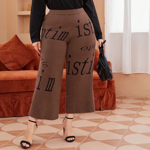 Pantalon à motif lettre en tricot - SHEIN - Modalova