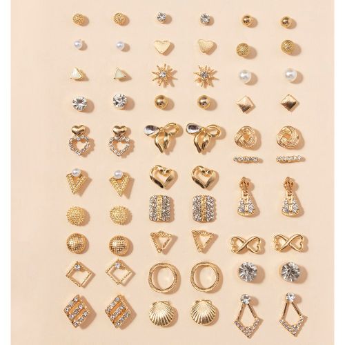 Paires de boucles d'oreilles clous Cœur et Nœud pour la Saint-Valentin - SHEIN - Modalova