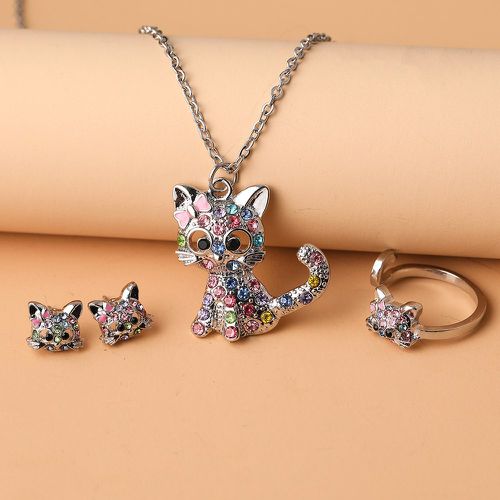 Pièces Set de bijoux design chat à strass - SHEIN - Modalova