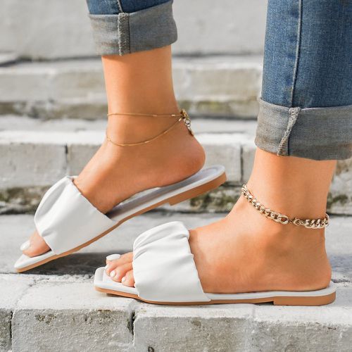 Sandales plates minimaliste design ruché - SHEIN - Modalova
