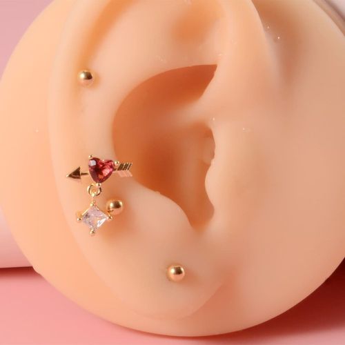 Pièces Boucles d'oreilles zircone cubique à cœur - SHEIN - Modalova