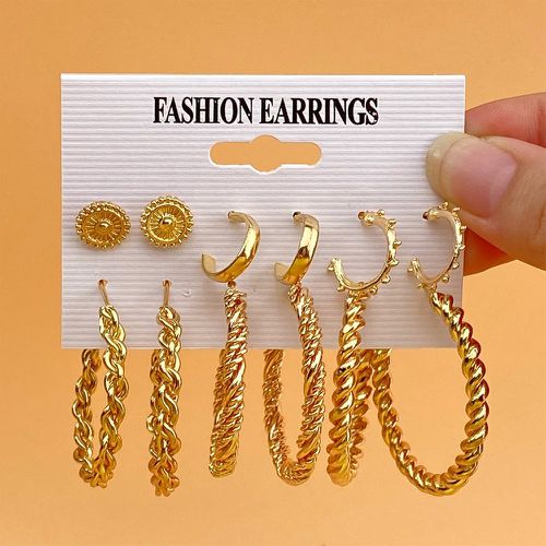 Paires Boucles d'oreilles unicolore torsadées - SHEIN - Modalova