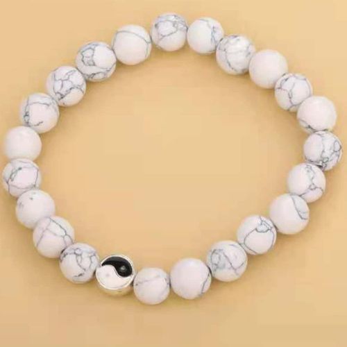 Bracelet à taijitu perlé à pierre - SHEIN - Modalova
