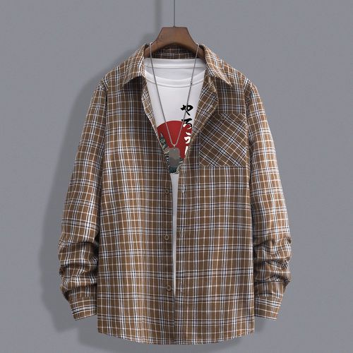 Chemise à carreaux à bouton (sans t-shirt) - SHEIN - Modalova