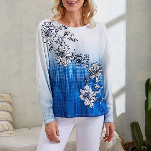 T-shirt à imprimé floral tie dye - SHEIN - Modalova