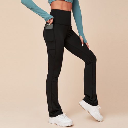 Pantalon de sport élasticité élevé yoga avec poche de téléphone - SHEIN - Modalova