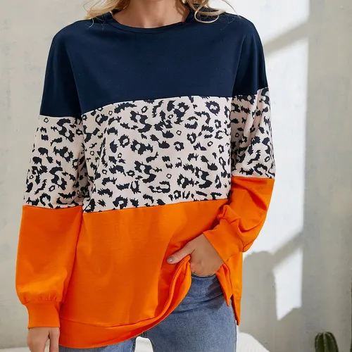 Sweat-shirt blocs de couleur - SHEIN - Modalova