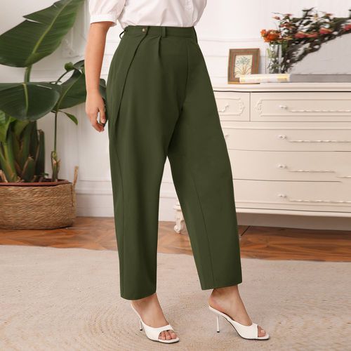 Pantalons grandes tailles Boutons Élégant Unicolore - SHEIN - Modalova