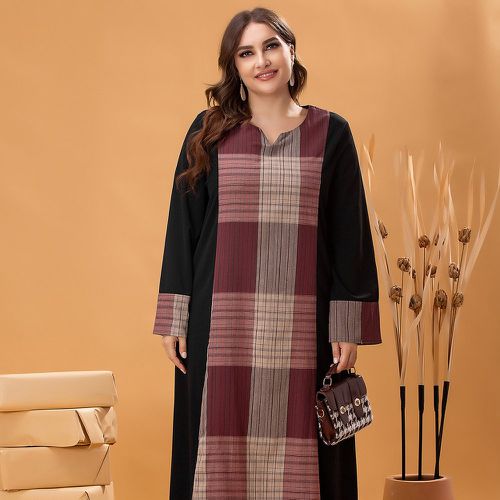 Robe tunique à carreaux manches évasées - SHEIN - Modalova