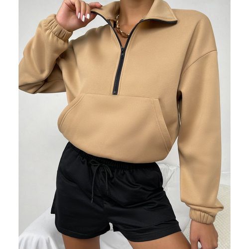 Sweat-shirt thermique à poche kangourou avec zip - SHEIN - Modalova