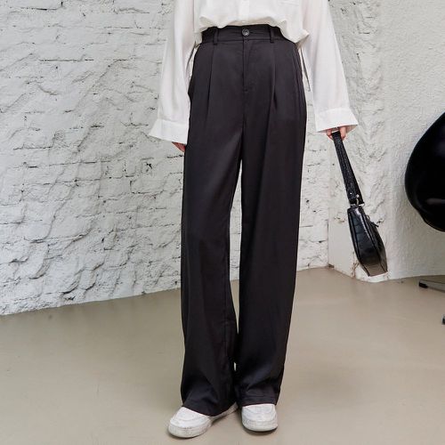 Pantalon droit taille haute à plis - SHEIN - Modalova