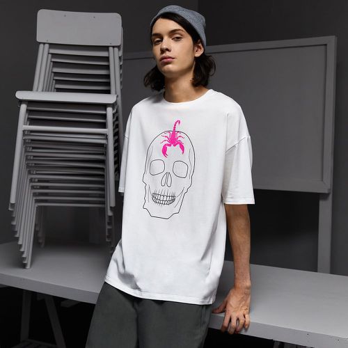 Homme T-shirt à imprimé crâne - SHEIN - Modalova