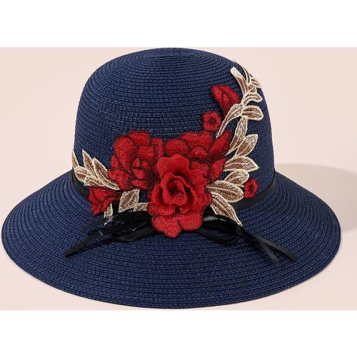 Chapeau de paille avec fleur - SHEIN - Modalova