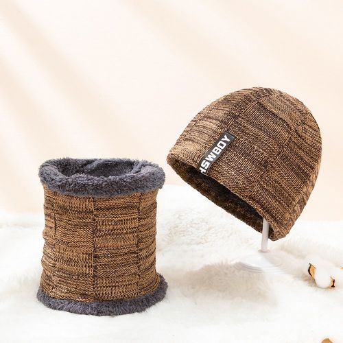 Chapeau tricoté avec motif lettre & Tour du cou - SHEIN - Modalova