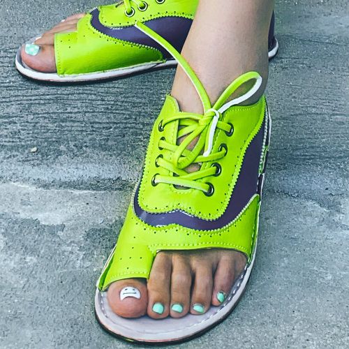 Chaussures plates à design tongs à lacets - SHEIN - Modalova
