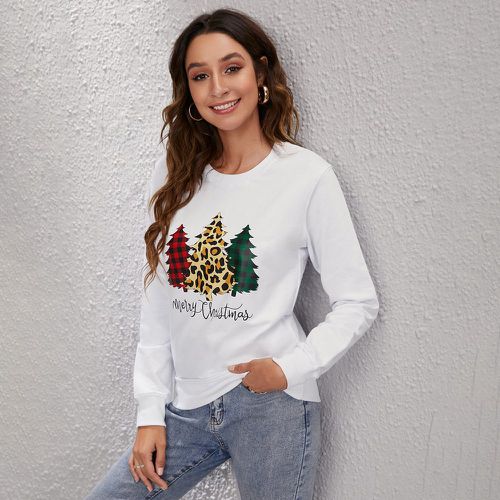Sweat-shirt arbre de Noël & slogan - SHEIN - Modalova