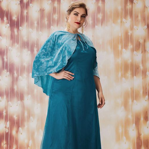 Robe en tulle à cape en jacquard avec nœud - SHEIN - Modalova