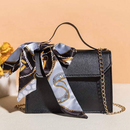 Cartable à chaîne minimaliste à détail foulard - SHEIN - Modalova