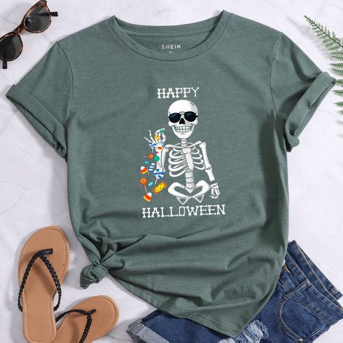 T-shirt à imprimé Halloween - SHEIN - Modalova