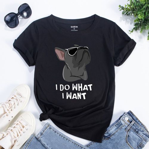 T-shirtss Casual Animal graphique Slogan - SHEIN - Modalova