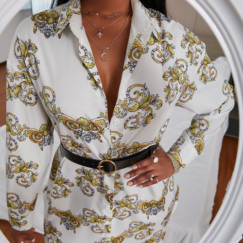 Robe chemise à imprimé baroque (sans ceinture) - SHEIN - Modalova