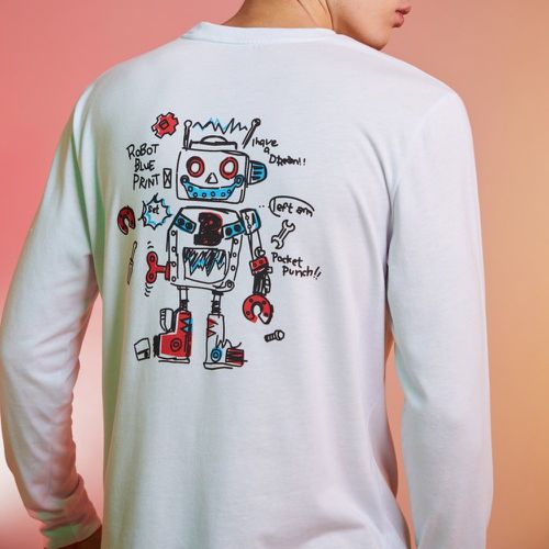 T-shirt à motif robot & slogan - SHEIN - Modalova