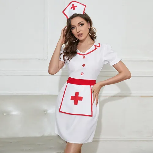 Robe costume d'infirmière avec bandeau - SHEIN - Modalova