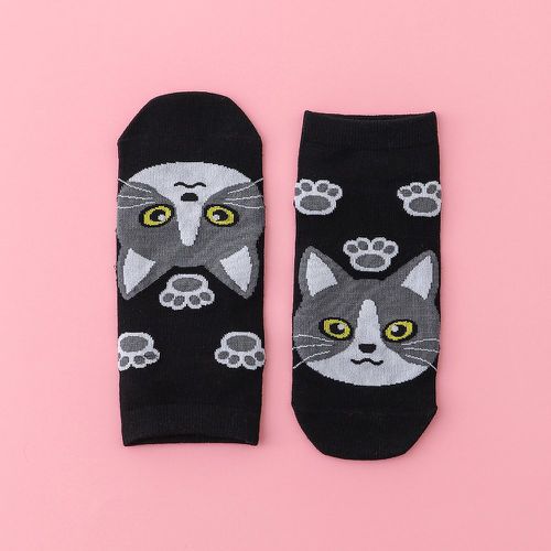Chaussettes avec imprimé chat - SHEIN - Modalova