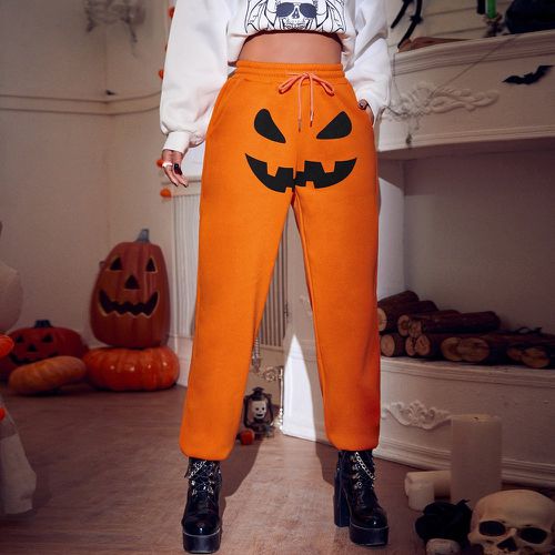 Pantalon de survêtement à imprimé halloween à doublure thermique - SHEIN - Modalova
