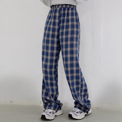 Pantalon taille haute en tartan à poche - SHEIN - Modalova
