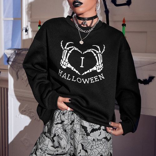 Sweat-shirt halloween à imprimé squelette - SHEIN - Modalova