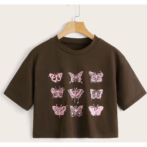 T-shirt court papillon - SHEIN - Modalova