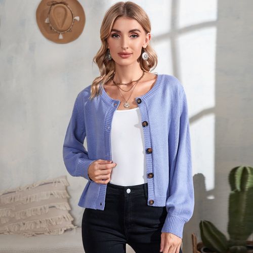 Cardigan unicolore manches bouffantes - SHEIN - Modalova