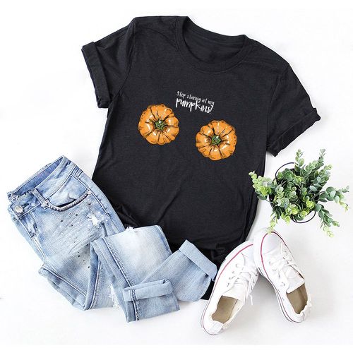T-shirt halloween citrouille et slogan - SHEIN - Modalova