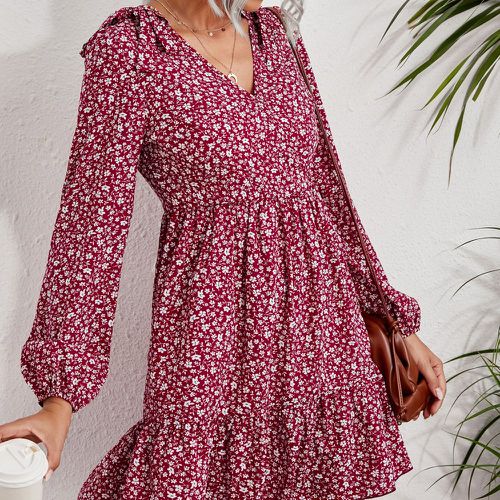 Robe fleurie col en V - SHEIN - Modalova