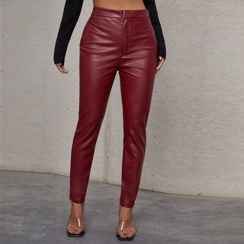 Pantalon taille haute en cuir PU - SHEIN - Modalova