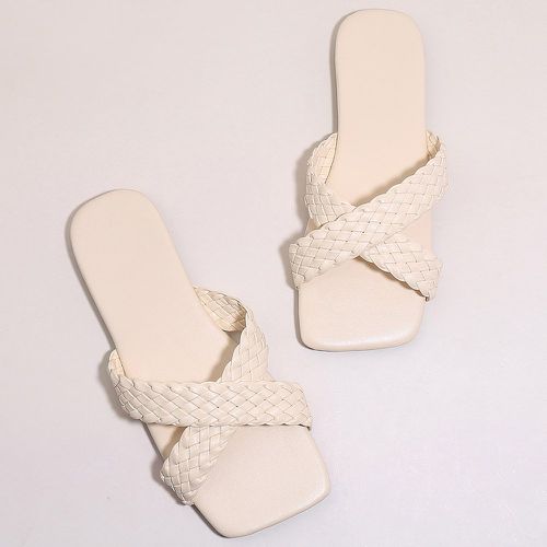 Sandales plates tressées croisées - SHEIN - Modalova