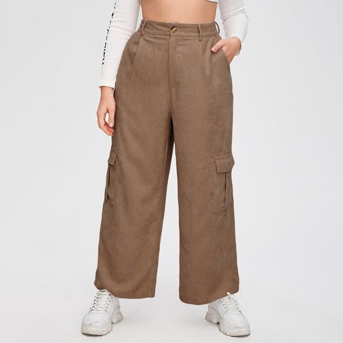 Pantalon ample en velours côtelé avec poches - SHEIN - Modalova
