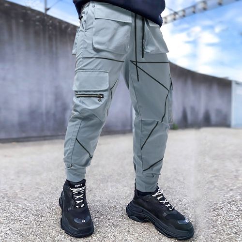 Pantalon cargo bicolore avec bande réfléchissante - SHEIN - Modalova