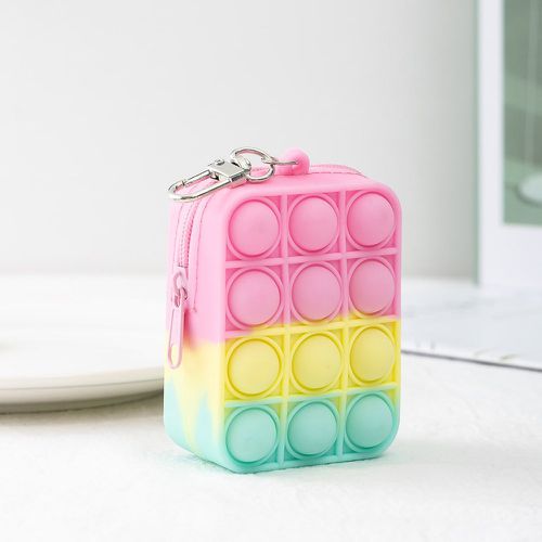 Porte-clés de breloque de sac à blocs de couleurs bulle pop it - SHEIN - Modalova
