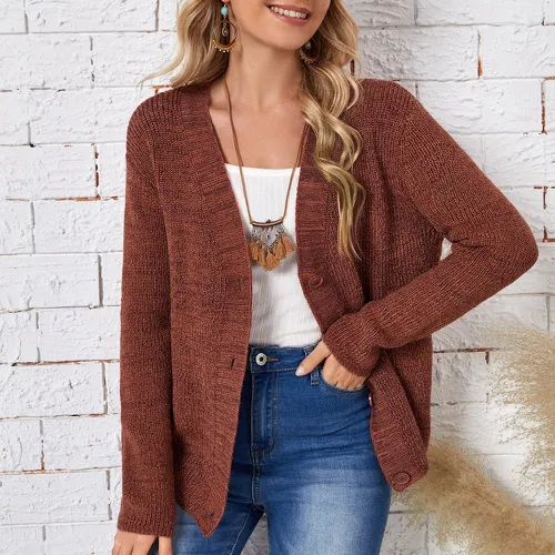 Cardigan chiné - SHEIN - Modalova