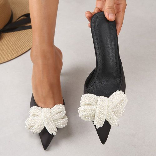 Mules à bout pointu avec décoration en nœud, pour la Saint-Valentin - SHEIN - Modalova