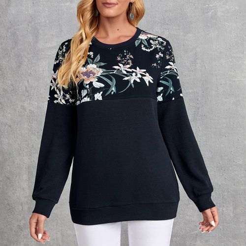 Sweat-shirt à imprimé floral - SHEIN - Modalova