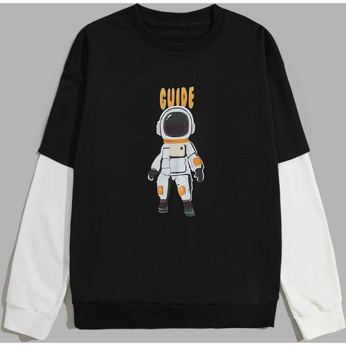 Sweat-shirt 2 en 1 à motif d'astronaute et de lettre - SHEIN - Modalova