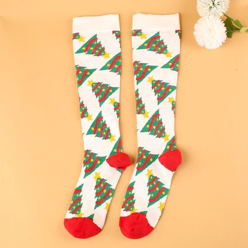 Chaussettes montantes à imprimé arbre de Noël - SHEIN - Modalova