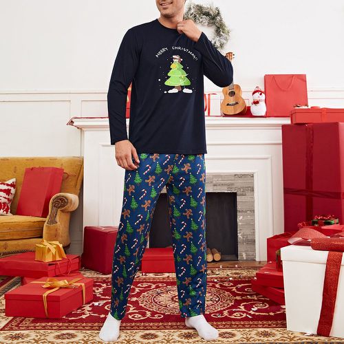 À imprimé Noël T-shirt & Pantalon Ensemble de pyjama - SHEIN - Modalova