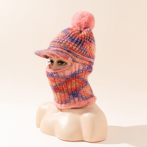 Chapeau à blocs de couleurs en tricot - SHEIN - Modalova